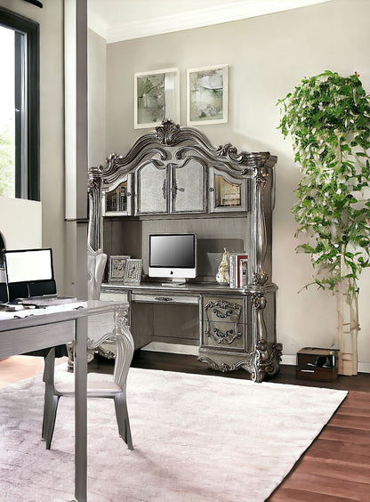 Platinum Peninsula Computer Desk With 4 Cabinets