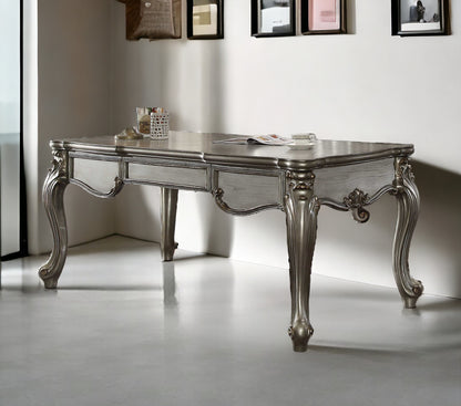 Silver Mirrored Executive Desk