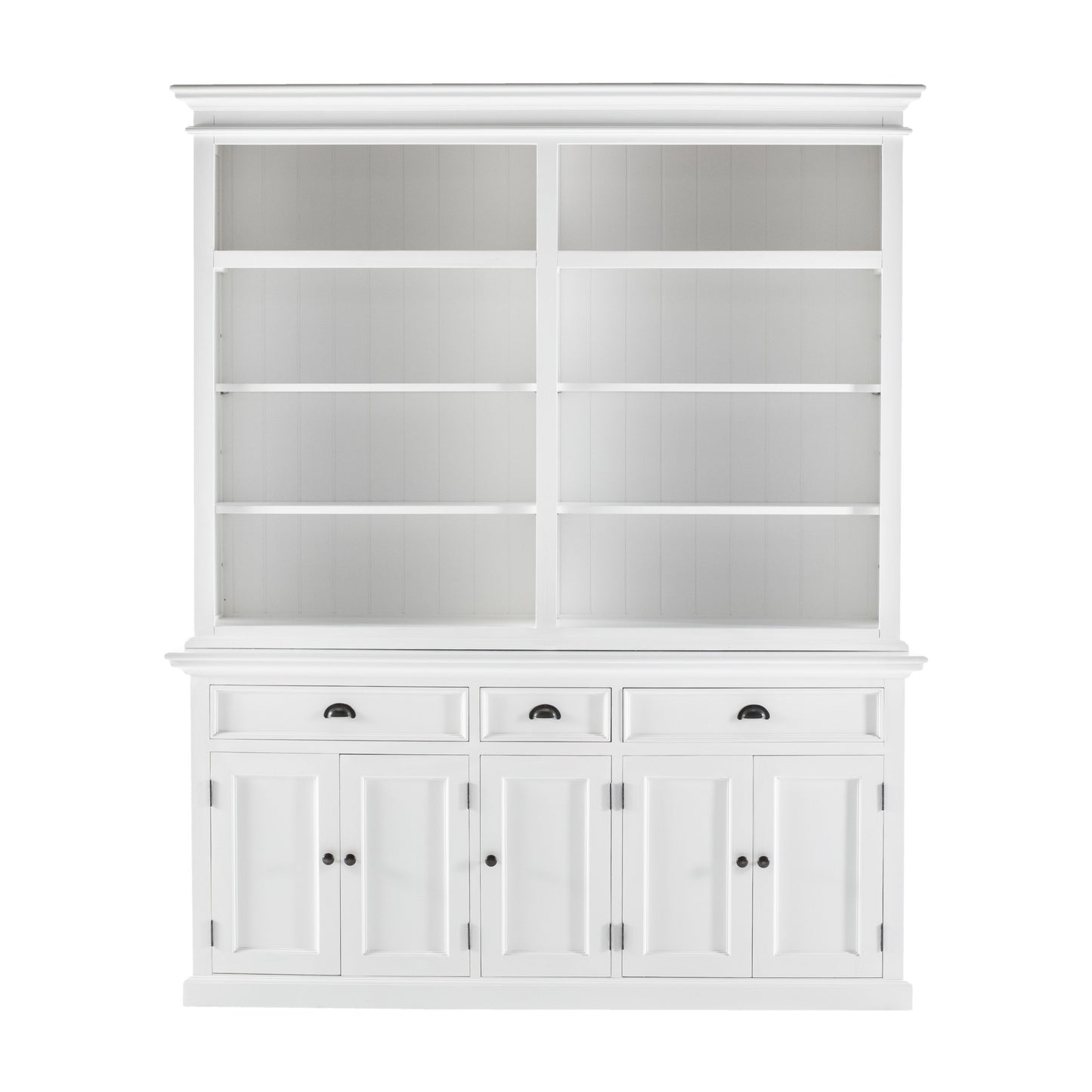 87-inch White Solid Wood Four-Tier Bookcase