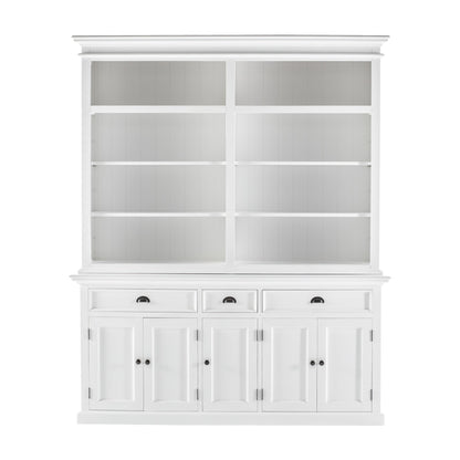 87-inch White Solid Wood Four-Tier Bookcase