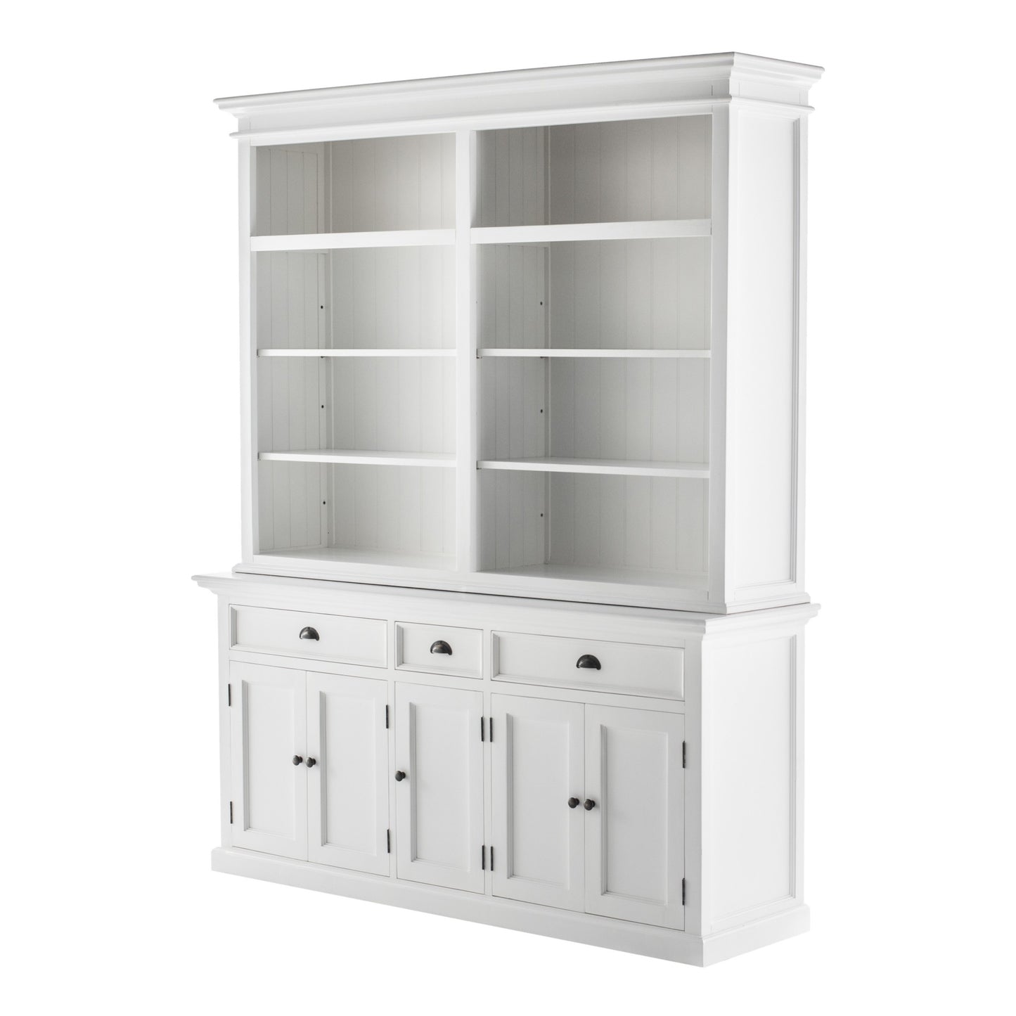 87-inch White Solid Wood Four-Tier Bookcase