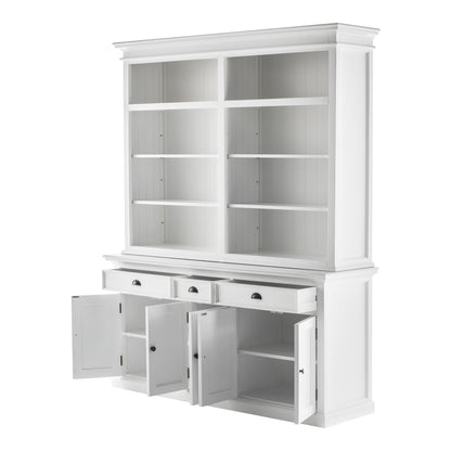 87-inch White Solid Wood Four-Tier Bookcase