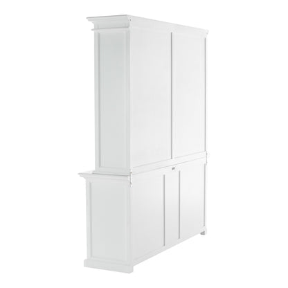 87-inch White Solid Wood Four-Tier Bookcase