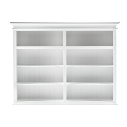 87-inch White Solid Wood Four-Tier Bookcase