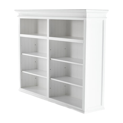 87-inch White Solid Wood Four-Tier Bookcase