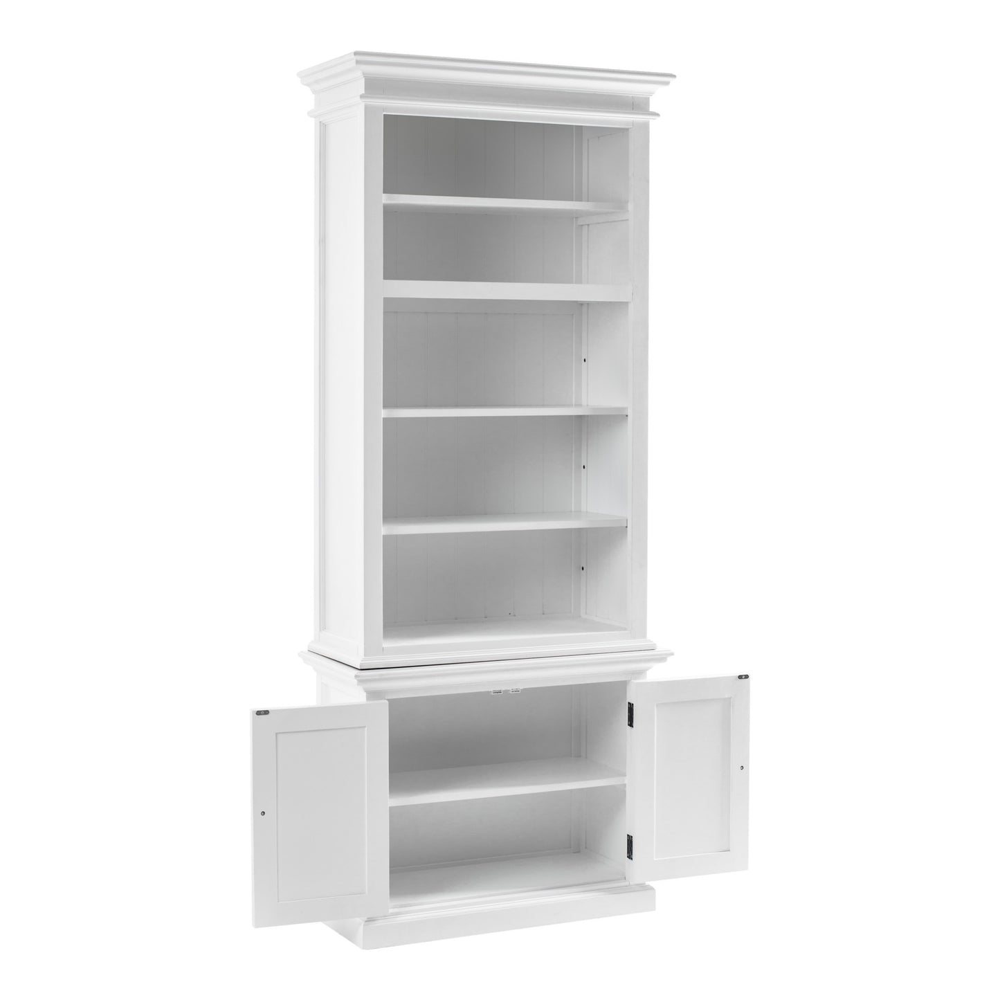 87" White Solid Wood Adjustable 4-Tier Bookcase