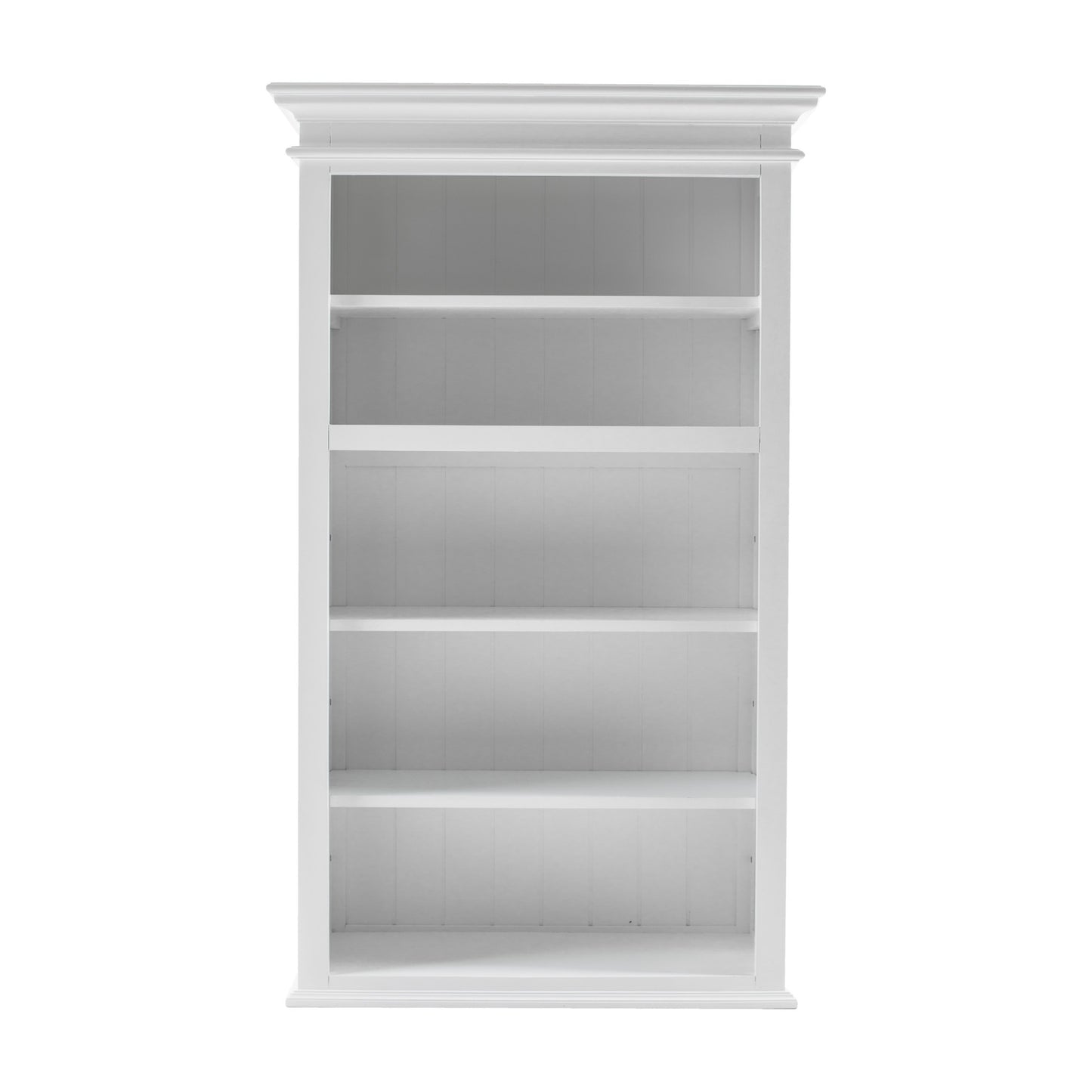 87" White Solid Wood Adjustable 4-Tier Bookcase