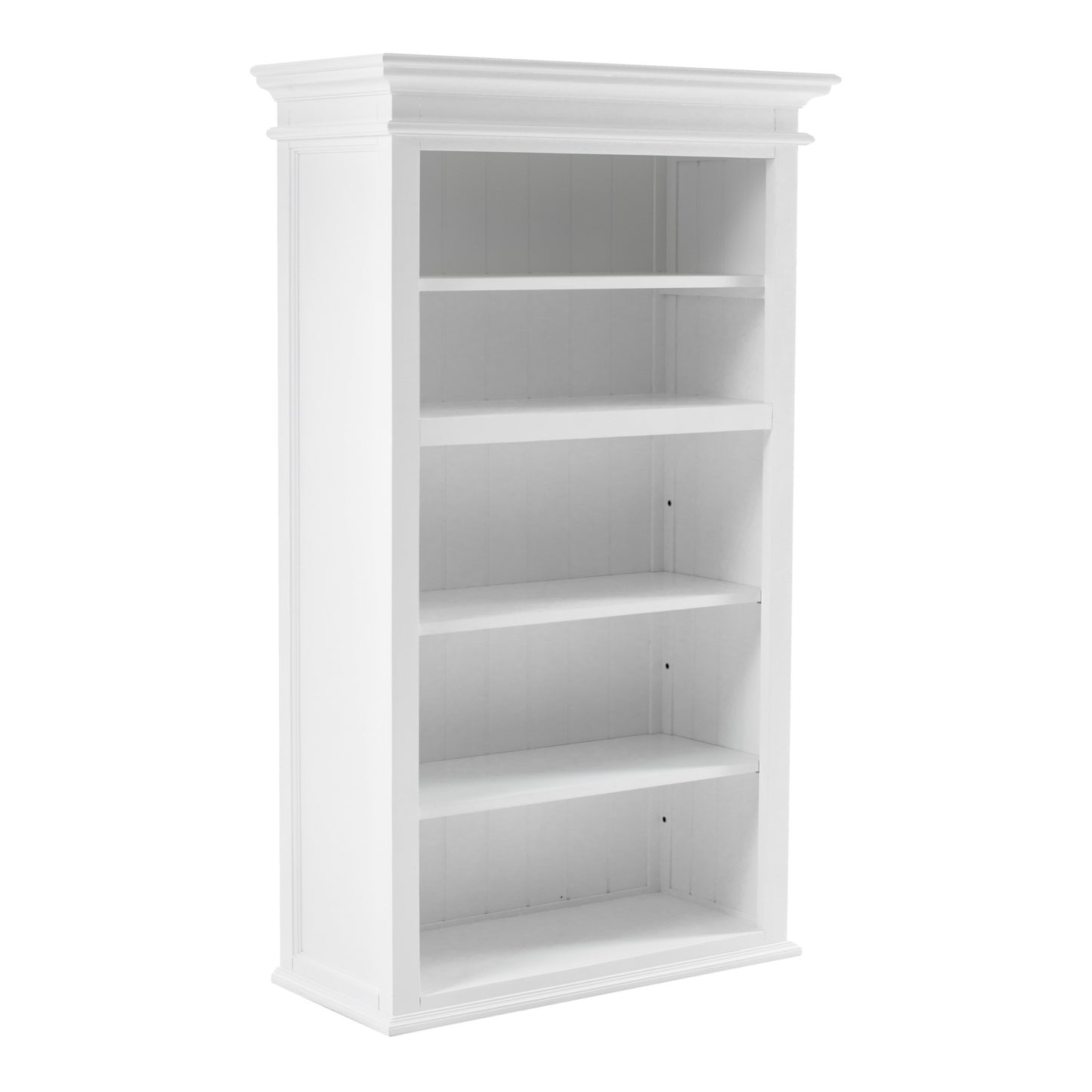 87" White Solid Wood Adjustable 4-Tier Bookcase