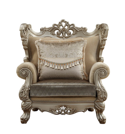 44 inch Champagne Fabric Trellis Club Chair