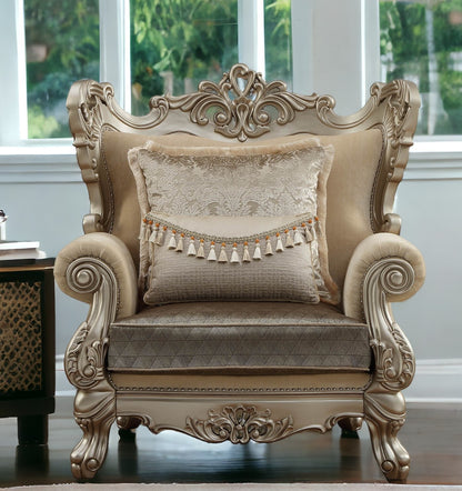 44 inch Champagne Fabric Trellis Club Chair