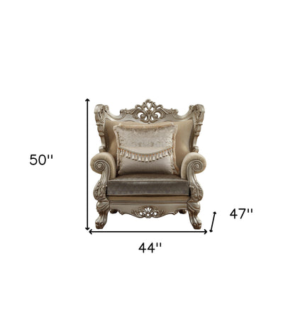 44 inch Champagne Fabric Trellis Club Chair