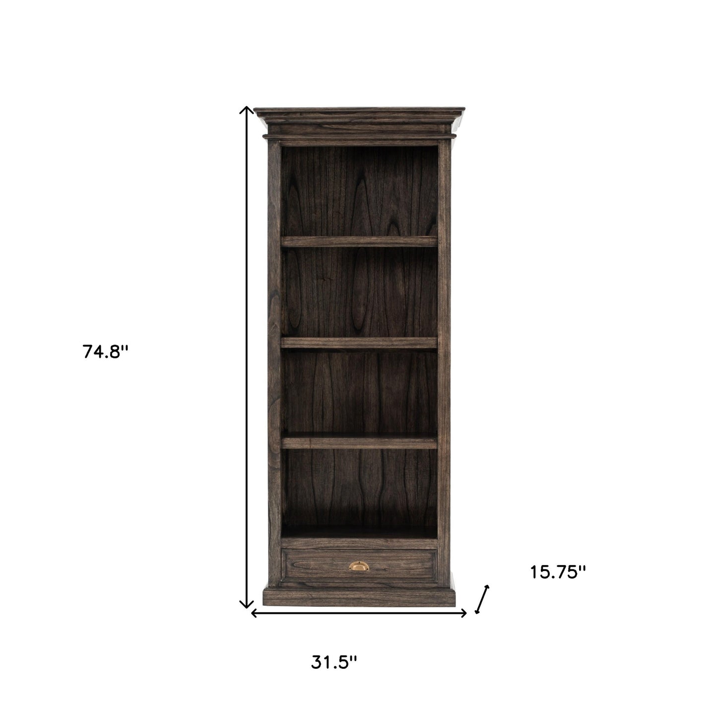 75 inch Wood Four-Tier Bookcase