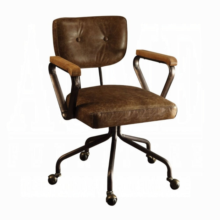 Hallie  Swivel Office Chair (Whiskey Leather)