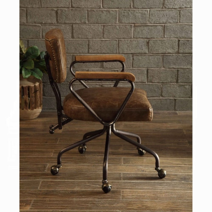 Hallie  Swivel Office Chair (Whiskey Leather)