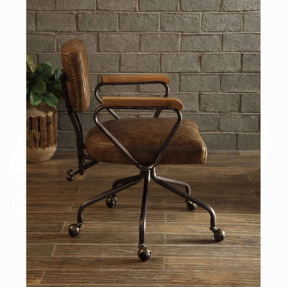 Hallie  Swivel Office Chair (Whiskey Leather)