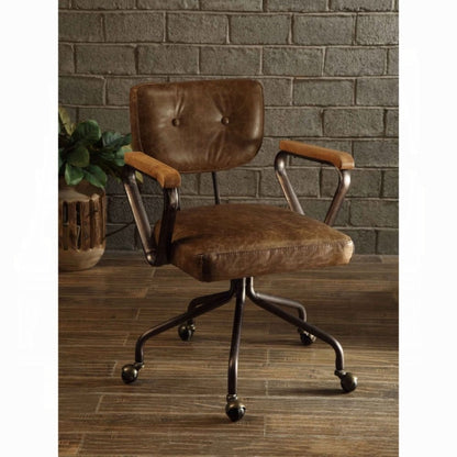 Hallie  Swivel Office Chair (Whiskey Leather)