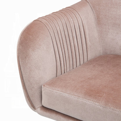 Eimer Office Chair with Peach Velvet and Chrome