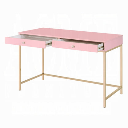 Ottey Writing Desk - Pink Gloss Finish