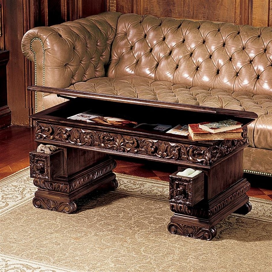 Avignon Mahogany Carved Coffee Table