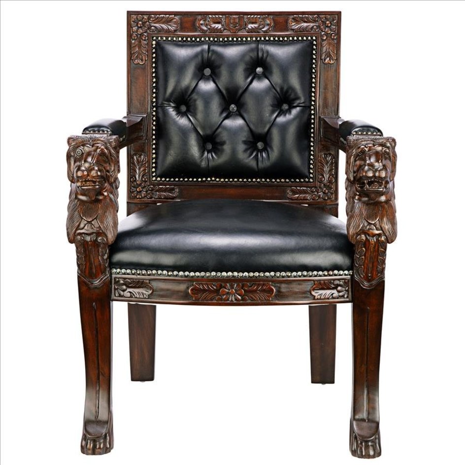 Beardsley Lion Leather Armchair