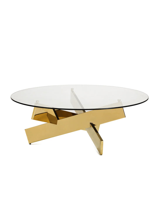 Bella Glass & Gold Round Coffee Table