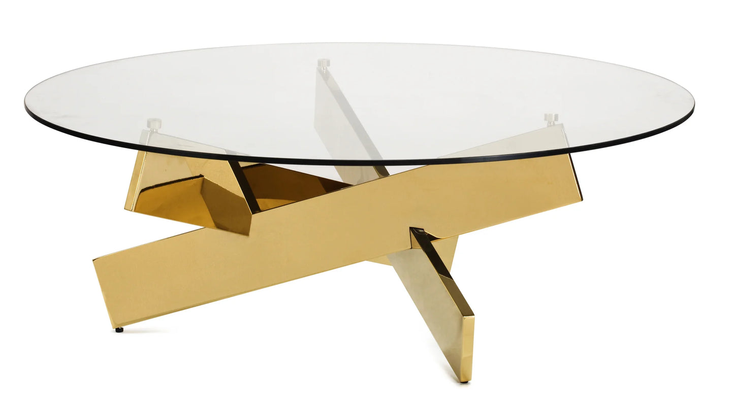 Bella Glass & Gold Round Coffee Table