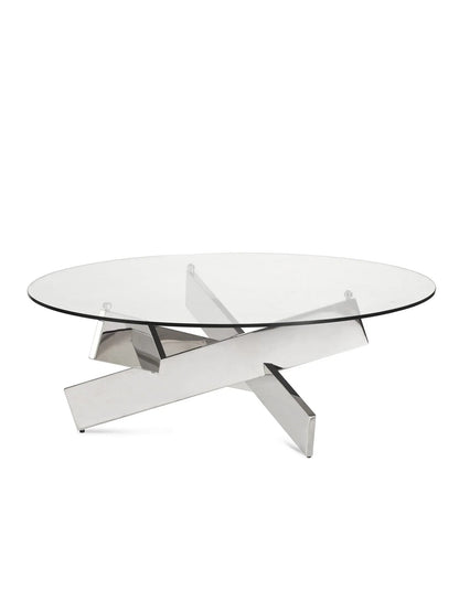 Bella Glass & Stainless Steel Round Coffee Table