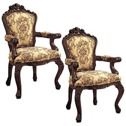 Carved Rocaille Cherry Mahogany Armchair