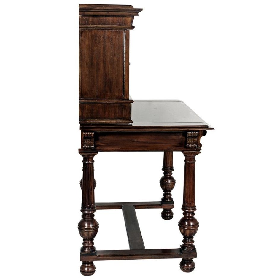 Chateau Anjou Hand-carved Mahogany Demi Desk