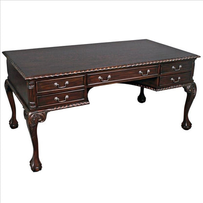 Chippendale Mahogany Partners Writing Desk