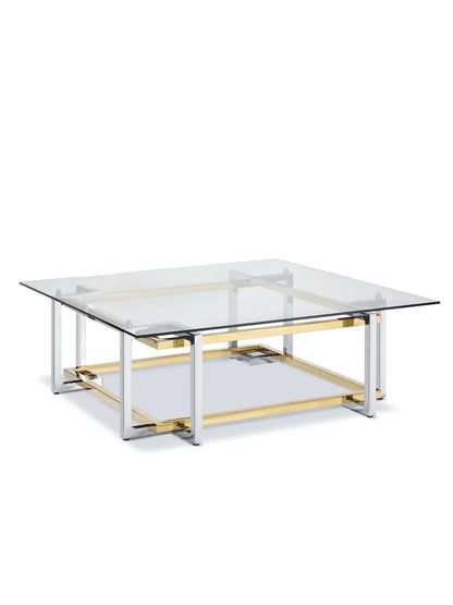 Elin Glass and Steel Square Coffee Table