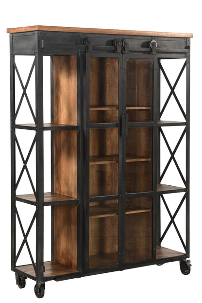 Farmhouse Metal And Wood 6-Tier Bookcase