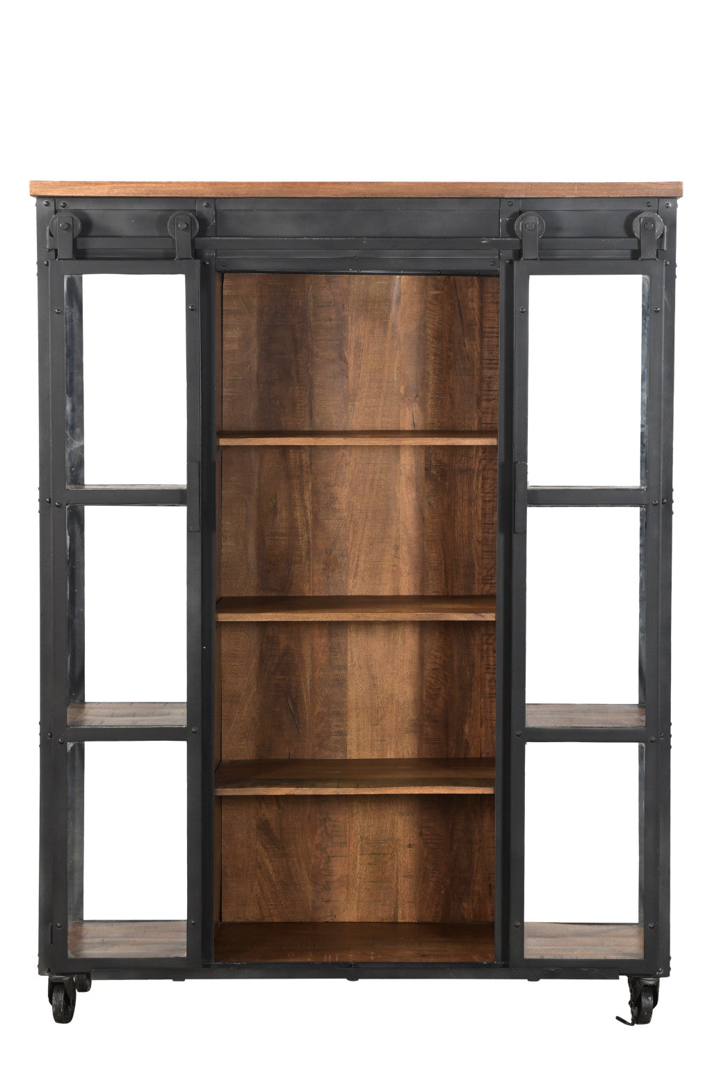 Farmhouse Metal And Wood 6-Tier Bookcase