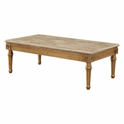 Marble Antique Gold Wood Coffee Table