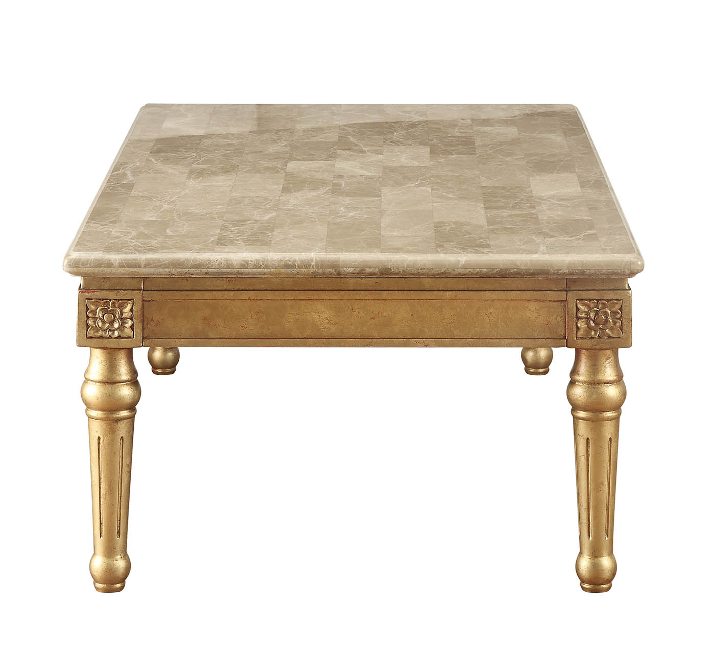 Marble Antique Gold Wood Coffee Table