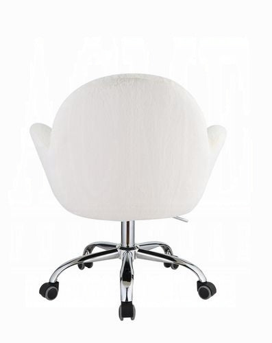 Jago White Fabric with Chrome Office Desk Chair