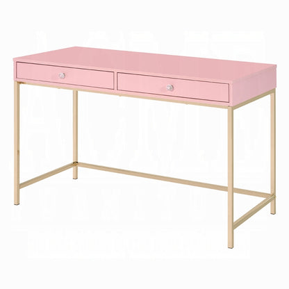 Ottey Writing Desk - Pink Gloss Finish