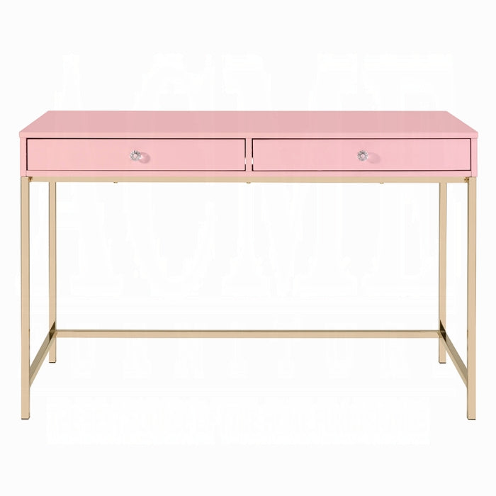 Ottey Writing Desk - Pink Gloss Finish