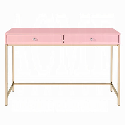 Ottey Writing Desk - Pink Gloss Finish