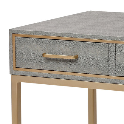 Sands Point Slimline Desk (Faux Shagreen)