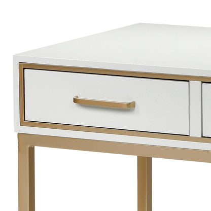 Sands Point Slimline Desk (Faux Shagreen White)