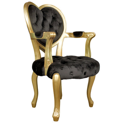 Sweetheart Victorian Heart-Backed Armchair (Black)