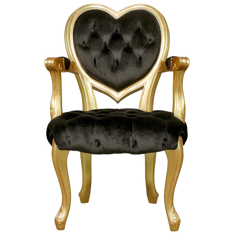 Sweetheart Victorian Heart-Backed Armchair (Black)