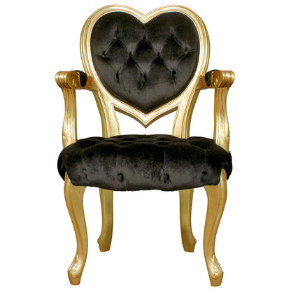 Sweetheart Victorian Heart-Backed Armchair (Black)