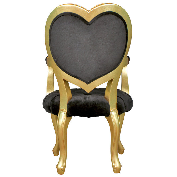 Sweetheart Victorian Heart-Backed Armchair (Black)