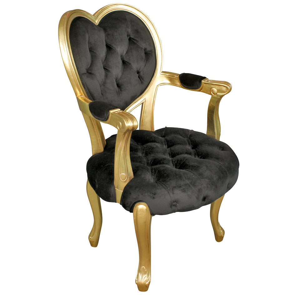 Sweetheart Victorian Heart-Backed Armchair (Black)