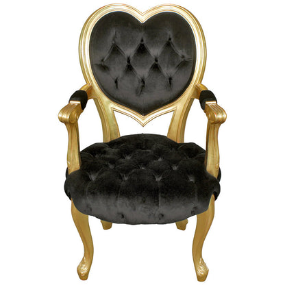 Sweetheart Victorian Heart-Backed Armchair (Black)