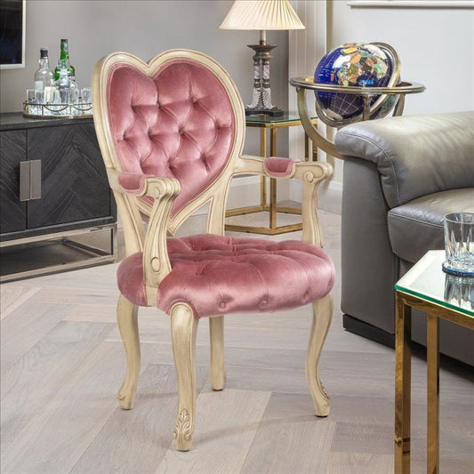 Sweetheart Victorian Heart-Backed Armchair (Pink)