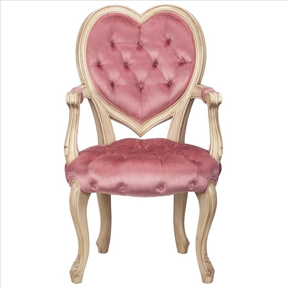 Sweetheart Victorian Heart-Backed Armchair (Pink)