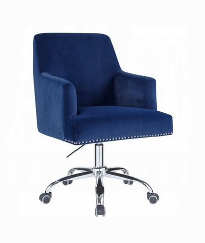 Trennery Blue Velvet Office Chair